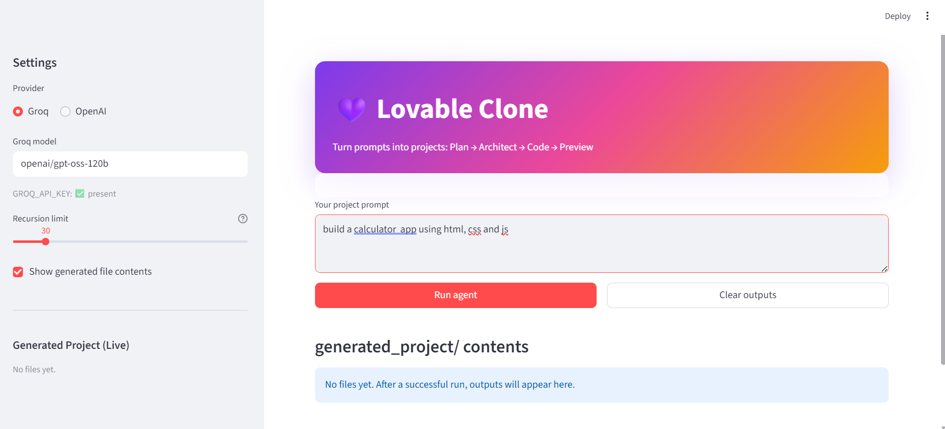 Lovable Clone project thumbnail