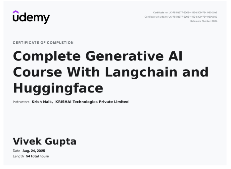 Udemy Certificate thumbnail